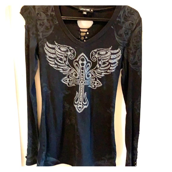 Nordstrom Tops - LACULTURE sequin and open weave shoulder